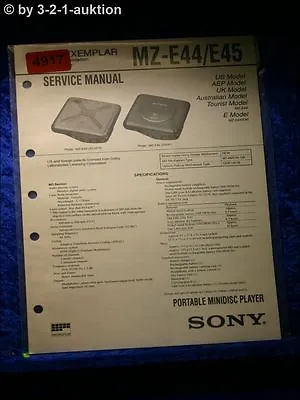Kaufen Sony Service Manual MZ E44 /E45 Mini Disc Player (#4917) • 11.99€
