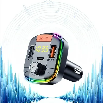 Kaufen Auto FM Transmitter Bluetooth 5.0 Kfz Radio Adapter Mit USB Ladegerät Für Handy! • 19.99€