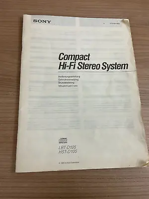 Kaufen Sony Compact Hifi Stereo System LBT-D 1.05 HST D 105 Bedienungsanleitung • 5€