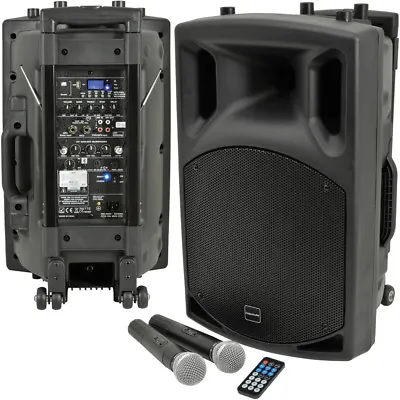 Kaufen 200 W 12 Zoll Aussenbereich Tragbares PA-Kit Bluetooth Wireless Lautsprecher Mikrofon Akku • 317.78€