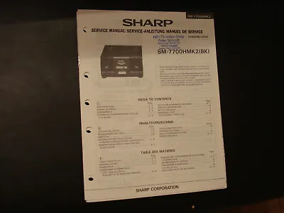 Kaufen Original Service Manual Schaltplan Sharp SM-7700HMK2 • 12.50€