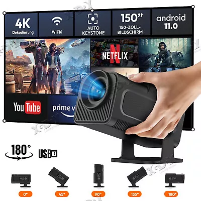 Kaufen XGODY Mini Beamer 4K Heimkino Projektor HD WiFi Bluetooth Android TV USB HDMI DE • 179.99€