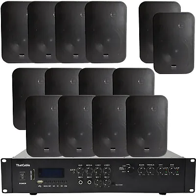 Kaufen Bluetooth Stereo Soundsystem Schwarz 200 W Wand Lautsprecher Kanal HiFi Mixer Amp • 567.25€