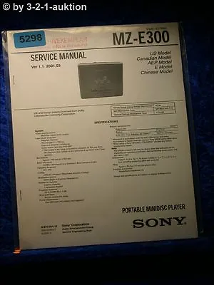 Kaufen Sony Service Manual MZ E300 Mini Disc Player (#5298) • 11.99€