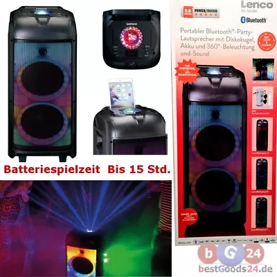 Kaufen Lenco PA-360BK Partylautsprecher Mit Diskokugel Laserfeuerwerk Boombox Bluetooth • 275.90€