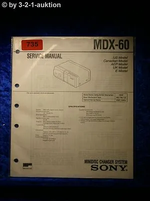 Kaufen Sony Service Manual MDX 60 Mini Disc Charger System (#0735) • 15.99€