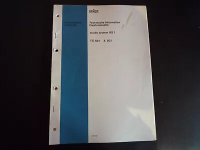 Kaufen Original Service Manual Schaltplan Braun RS 1 TS 501 A 501 • 12.50€
