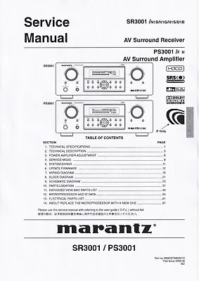Kaufen Service Manual-Anleitung Für Marantz SR-3001,PS-3001  • 14€