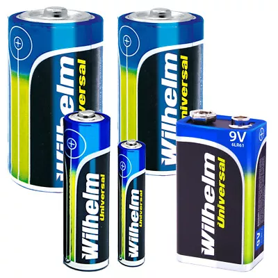 Kaufen Alkaline Batterien Universal Wilhelm AA Mignon AAA Micro 9V Block C Baby D Mono • 5.49€