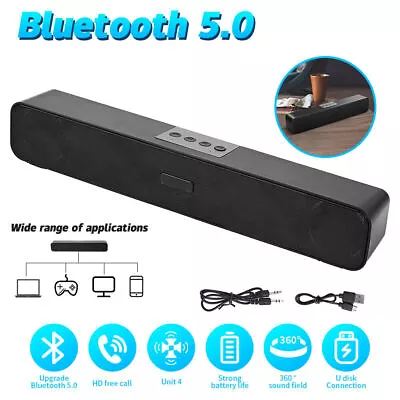 Kaufen Bluetooth 5.0 Lautsprecher TV Soundbar Stereo Sound Subwoofer Soundbox Musikbox • 13.95€