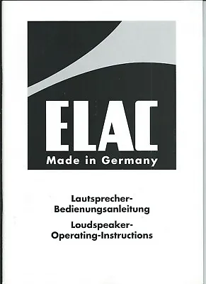 Kaufen ELAC Lautsprecher Bedienungsanleitung CL 82 I, 1998/99 • 9.90€