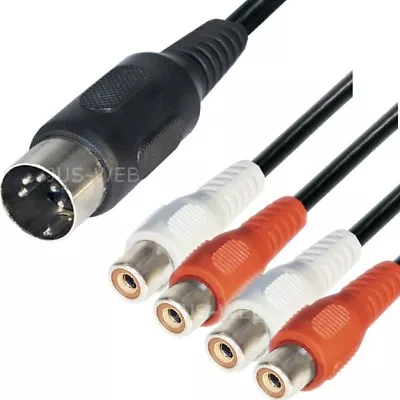 Kaufen Audio Kabel 5 Pol DIN Stecker - 4 Cinch Buchsen 0,2m IN OUT Dioden Adapter Kdn • 5.39€