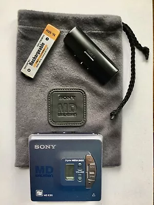 Kaufen SONY MD MiniDisc Recording MZ-E30 Walkman Mit Original Tasche Blau • 89€