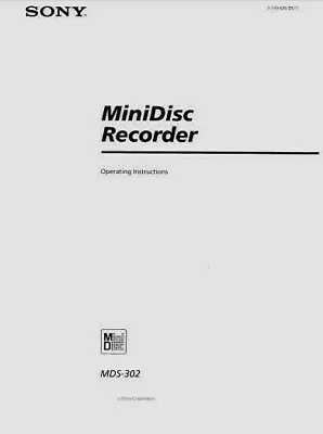 Kaufen Sony MDS-302 Minidisc Player Recorder - Bedienungsanleitung - BENUTZERHANDBUCH  • 8.13€