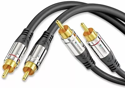 Kaufen 10m Cinch Kabel Vollmetall Vergoldet Audio HiFi Stereo Kabel RCA Koax SONERO  • 12.95€