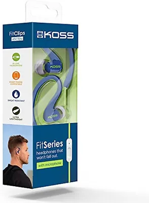 Kaufen Koss Fit Clips KSC32iB In Ear Kopfhörer Ear Hook 3,5mm Headset Mikrofon Blau • 17.99€