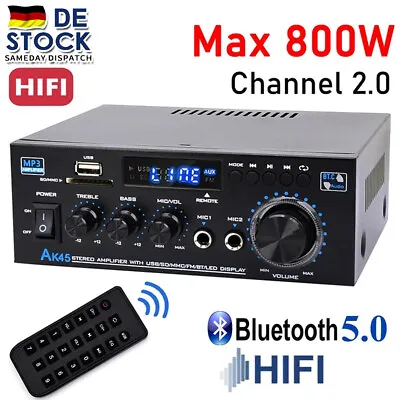 Kaufen AK45 HIFI  Digital Verstärker Stereo Audio Empfänger Amplifier USB Music Player • 33.99€