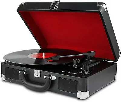 Kaufen Portable 3 Gang Vinyl Plattenspieler Lautsprecher Mit Stereo RCA-Ausgang/3.5mm • 29.99€