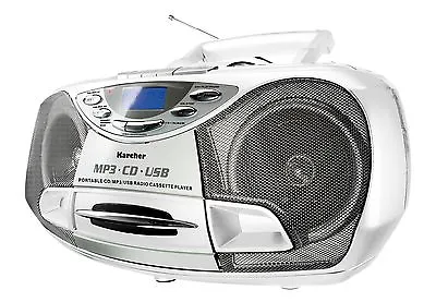 Kaufen Karcher RR 510(N)-W Boombox Stereoanlage CD MP3 USB PLL Radio Kassette Tragbar • 34.99€