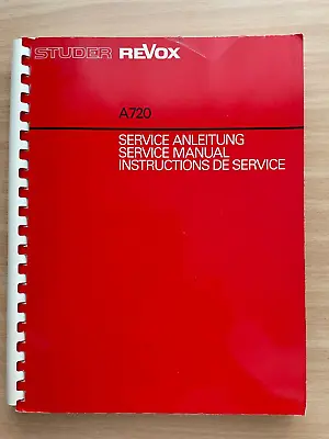 Kaufen Original REVOX A720 Service Anleitung Manual (from Collection)-NEU / NEW! • 89€