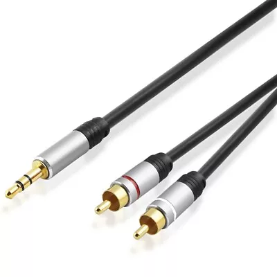 Kaufen 5m High Quality Y Audio Chinch Kabel 2 Cinch Stecker 3,5mm 1 Klinke Kopfhörer • 12.79€