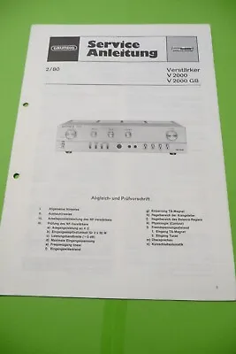 Kaufen Service Manual-Anleitung Für Grundig V 2000  ,ORIGINAL! • 12€