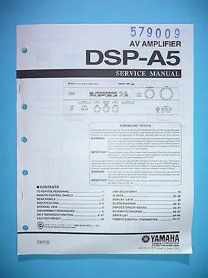 Kaufen Service Manual-Anleitung Für Yamaha DSP-A5,ORIGINAL • 17€