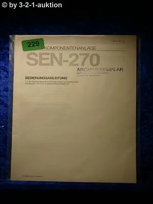 Kaufen Sony Bedienungsanleitung SEN 270 Stereo Komponentenanlage (#0229) • 12.49€