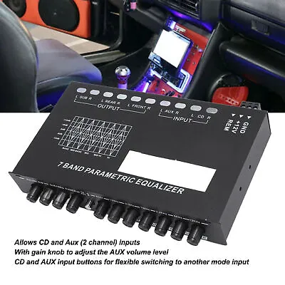 Kaufen 7-Band Sound Equalizer Einstellbarer CD AUX Eingang Wählen Sie Auto Verstärk FSK • 32.82€