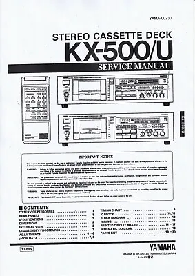 Kaufen Service Manual-Anleitung Für Yamaha KX-500  • 12€