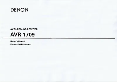 Kaufen Bedienungsanleitung-Operating Instructions Für Denon AVR-1709  • 12.50€