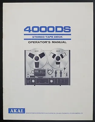 Kaufen Original AKAI 4000DS Bandmaschine/Tape Deck Bedienungsanleitung/Operators Manual • 27.50€