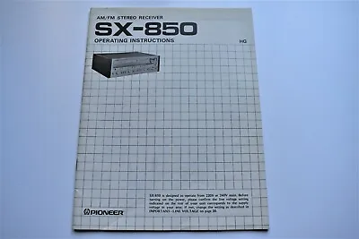 Kaufen Pioneer SX-850 Instruction Manual • 18.50€