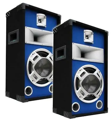 Kaufen E-Lektron SPL25 Paar 400W DJ PA 3-Wege Blue-LED Lautsprecher Disco Party Boxen • 159.98€