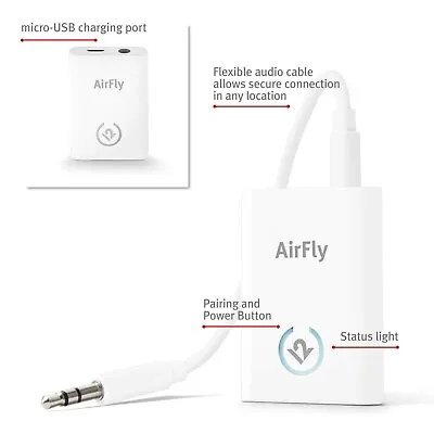 Kaufen AirFly Classic, Bluetooth Sender Für Kopfhörer/Adapter Für AirPods Weiß • 25€