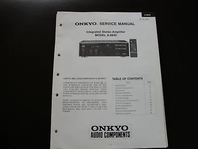 Kaufen Original Service Manual  Onkyo Amplifier  A-8840 • 11.50€