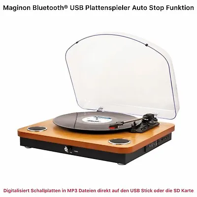 Kaufen Maginon Bluetooth® 5.0USB Plattenspieler Line AusgangHolz Optik Neu Ovp • 79.90€