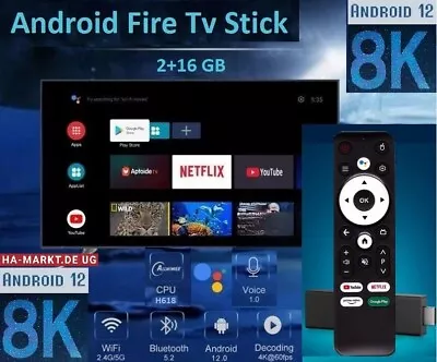 Kaufen 2024 Android Tv Box Fire TV Stick 12 8K HDR  WIFI Netflix Disney + Apps 5,2 BT • 48.99€