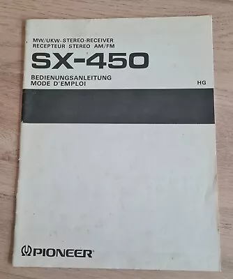 Kaufen Manuel Original PIONEER SX-450 Allemand Et Français • 20€