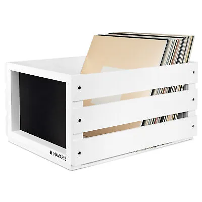Kaufen Holz Schallplatten Kiste Mit Kreidetafel Vinyl Aufbewahrung Holzkiste • 36.28€