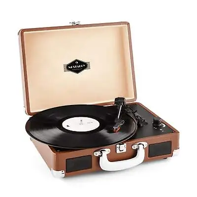 Kaufen Retro Schallplattenspieler Lautsprecher 33/45/78 Koffer Plattenspieler Braun • 56.99€