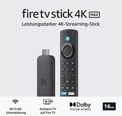 Kaufen Amazon Fire TV Stick 4K Max, Unterstützt Streaming über Wi-Fi 6E - NEU • 64.95€