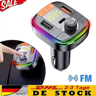 Kaufen ~FM Transmitter Auto Bluetooth Kfz Radio Adapter USB Type-C PD Ladegerät Handy~ • 13.99€