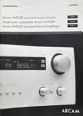 Kaufen Arcam AVR 200 Surround Sound Receiver Original Bedienungsanleitung Top Zustand  • 14.90€