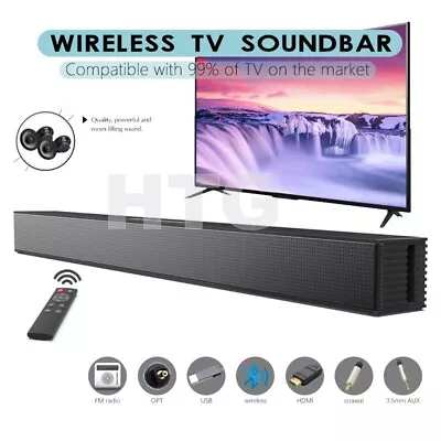 Kaufen 5.0 Wireless Bluetooth Soundbar Subwoofer TV Sound System Heimkino Lautsprecher • 65.44€