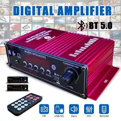 Kaufen Bluetooth 5.0 Verstärker Audioverstärker HiFi Stereo Amplifier Digital FM 400W • 24.88€