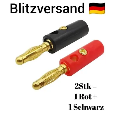 Kaufen 1 Paar X Bananenstecker Rot+Schwarz Banana Lautsprecherkabel 4mm Bananen Stecker • 2.99€