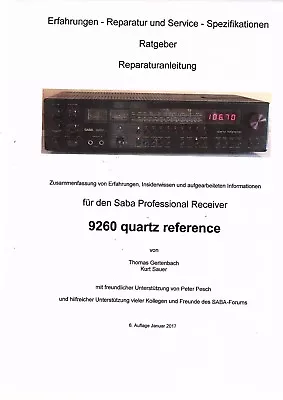 Kaufen Saba  Ratgeber Reparaturanleitung Erfahrungen Service Für 9260 Quartz Reference • 24.30€