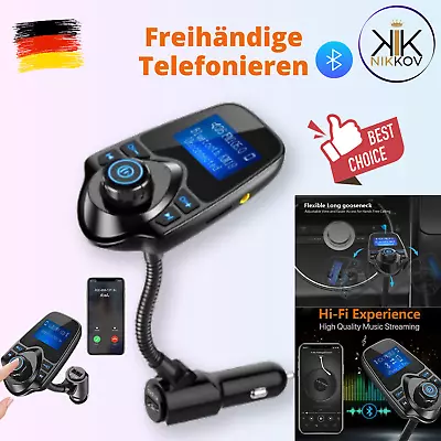Kaufen FM Transmitter Bluetooth 5.0 Auto Radio Adapter Freisprecheinrichtung KFZ Kit • 14.86€