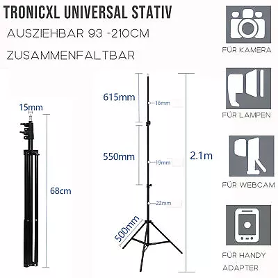 Kaufen 210cm Stativ Adapter Platte Universal Ständer Boxen Antenne Studio Fotostudio • 26.91€